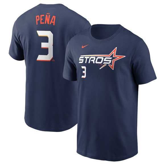 Men's Houston Astros #3 Jeremy Pena Navy 2025 City Connect Fuse Name & Number T-Shirt,We sell and wholesale Men's Houston Astros #3 Jeremy Pena Navy 2025 City Connect Fuse Name & Number T-Shirt on line form chian!